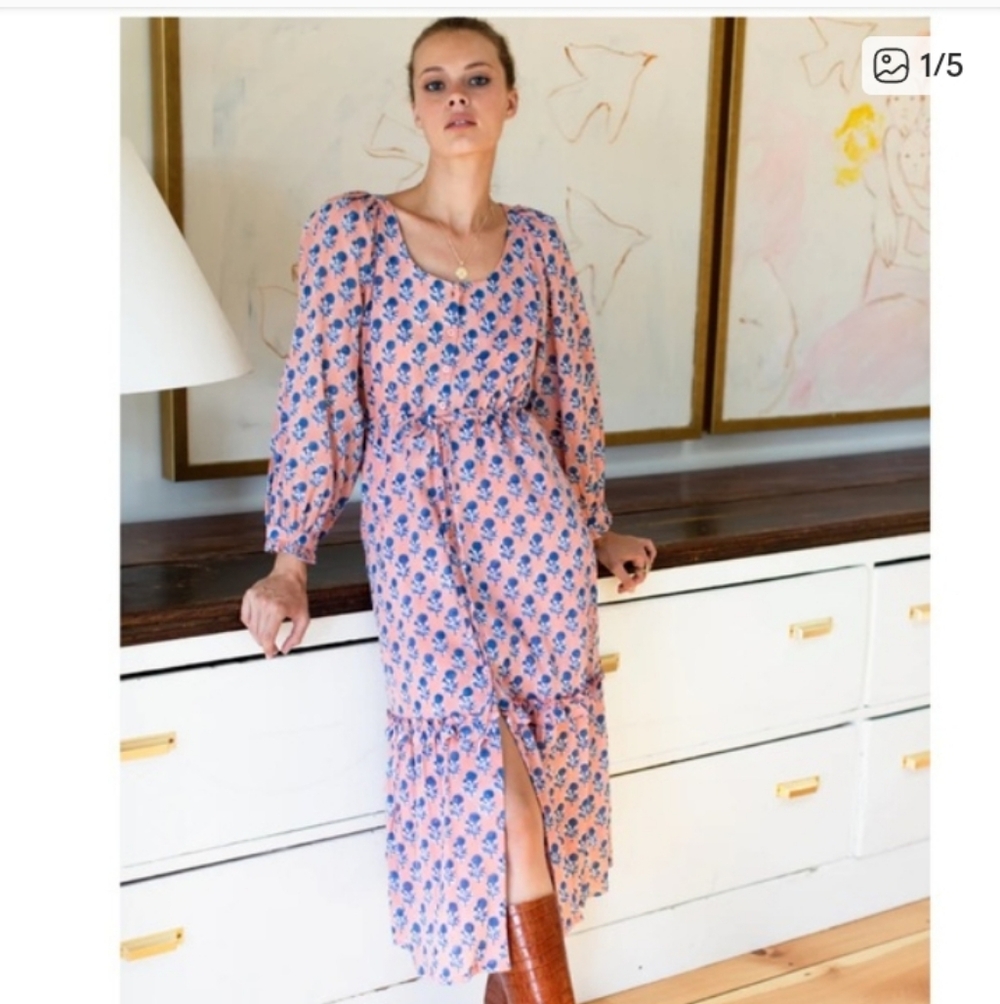 Emerson Fry India Collection Lucy Tiered Maxi Dress-Organic Cotton-L